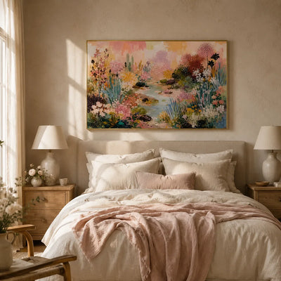 Blossom Creek Floral Wall Art styled interior scene 3 | Olyrel