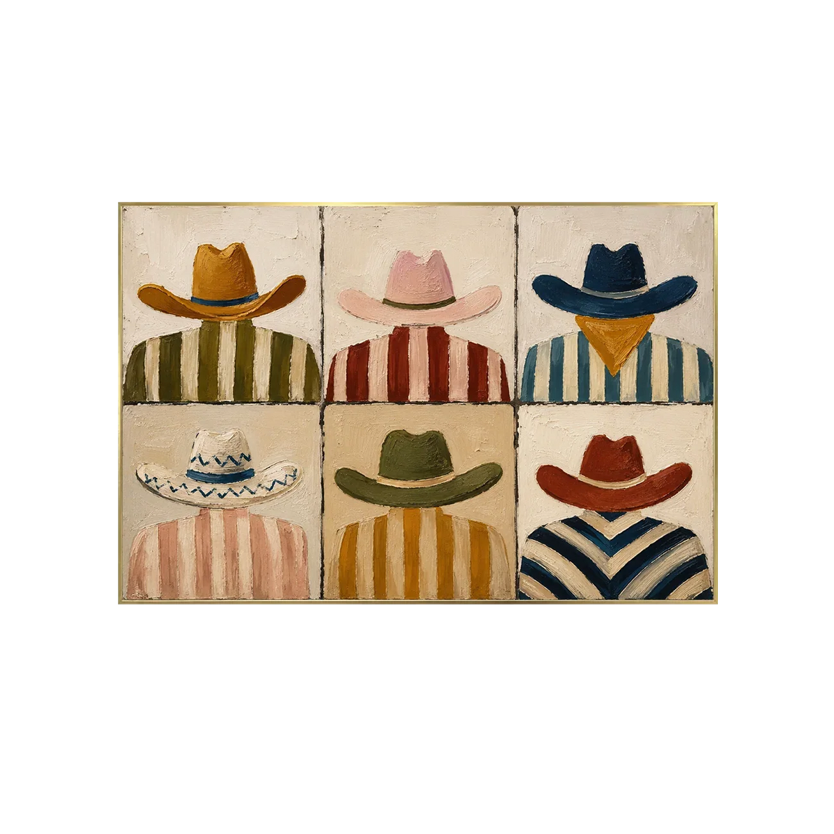 Western Hat Grid Wall Art | Olyrel