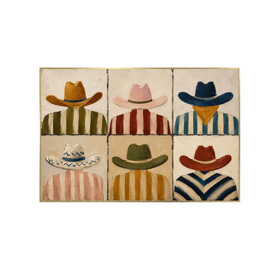 Western Hat Grid Wall Art | Olyrel