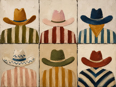 Western Hat Grid Wall Art artwork view | Olyrel