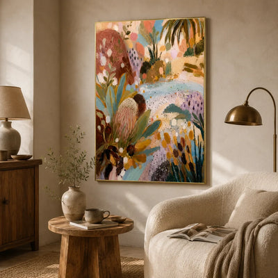 Desert Bloom Abstract Wall Art styled interior scene 1 | Olyrel