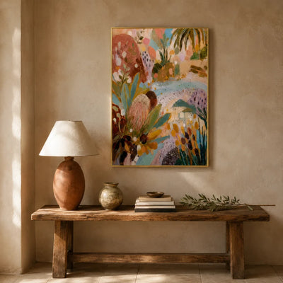 Desert Bloom Abstract Wall Art styled interior scene 2 | Olyrel