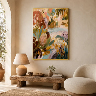 Desert Bloom Abstract Wall Art styled interior scene 3 | Olyrel