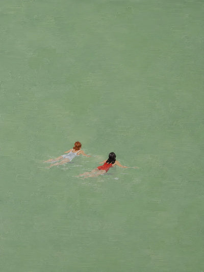 Sea Green Swimmers Wall Art artwork view | Olyrel