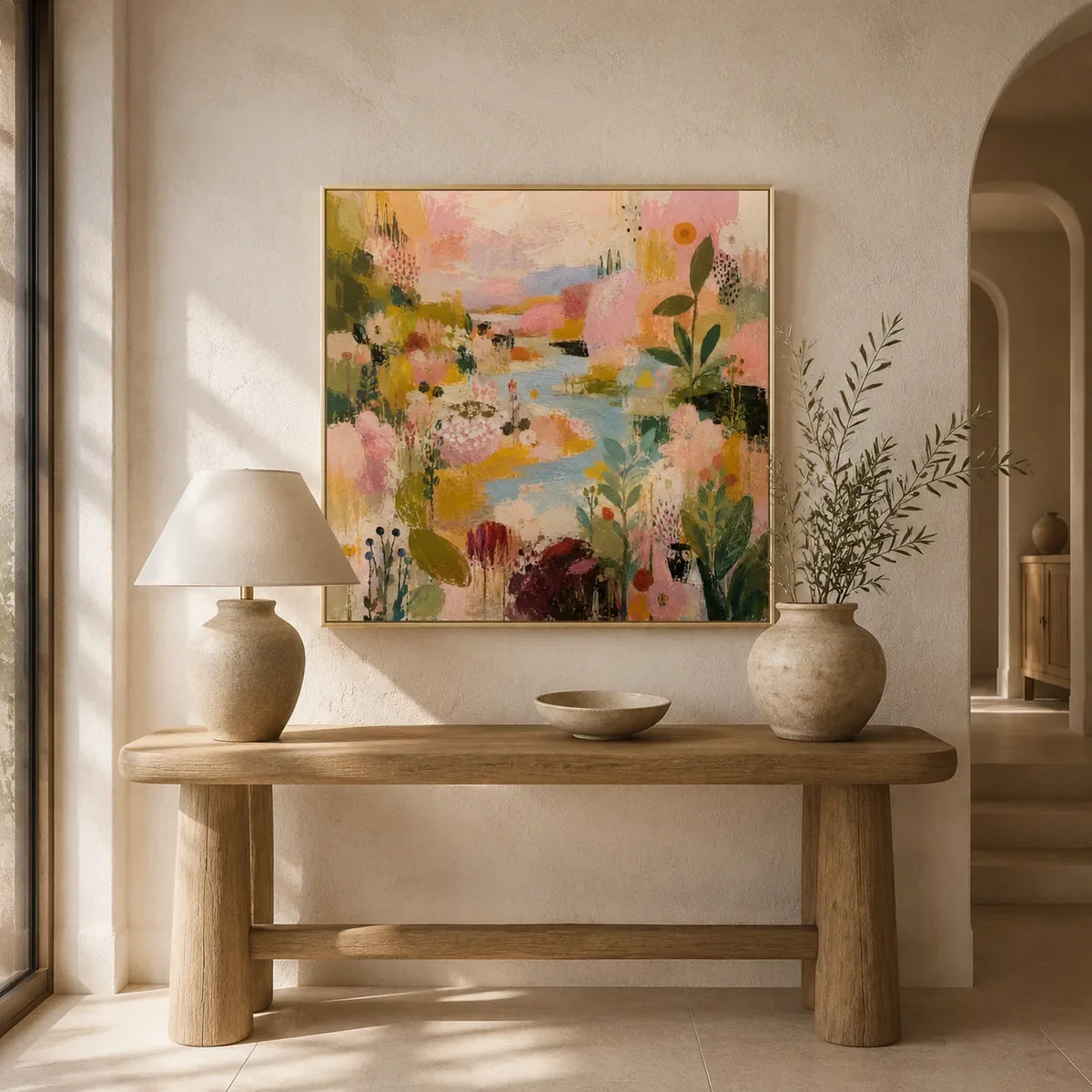 Garden Parade Floral Wall Art styled interior scene 2 | Olyrel
