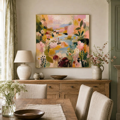 Garden Parade Floral Wall Art styled interior scene 3 | Olyrel