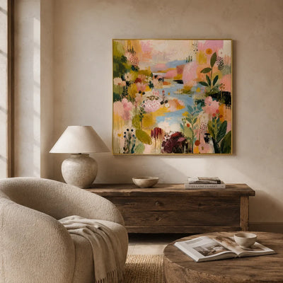Garden Parade Floral Wall Art styled interior scene 5 | Olyrel