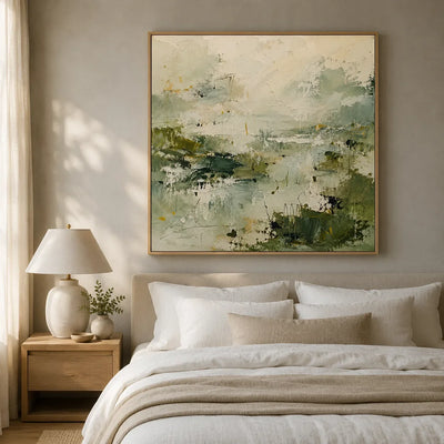 Sage Marsh Abstract Wall Art styled interior scene 3 | Olyrel