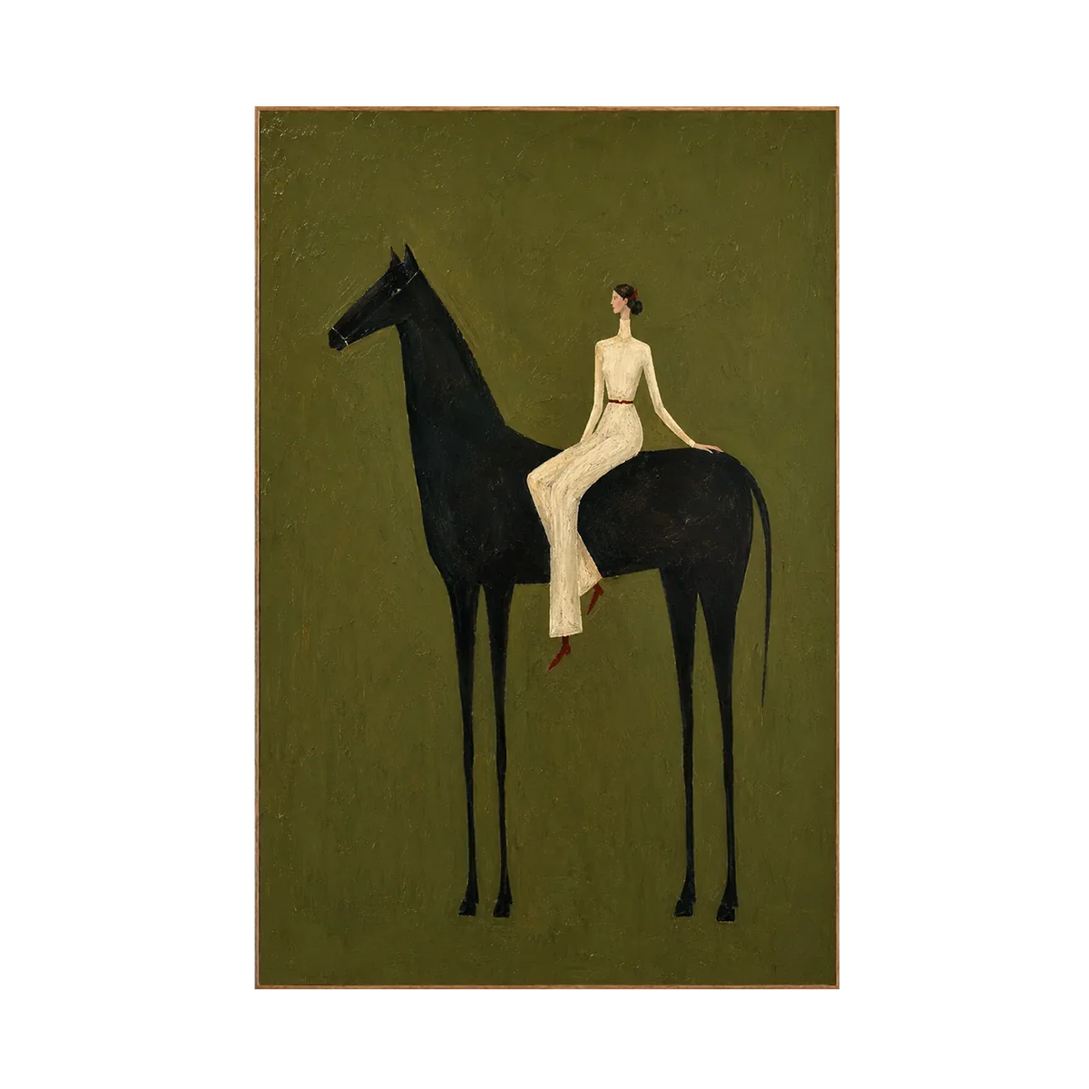 Midnight Horsewoman Figure Wall Art | Olyrel