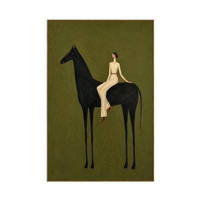 Midnight Horsewoman Figure Wall Art | Olyrel