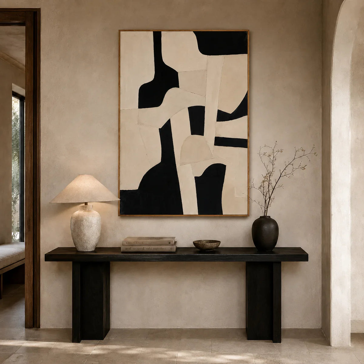 Ivory Forms Abstract Wall Art styled in a entryway | Olyrel
