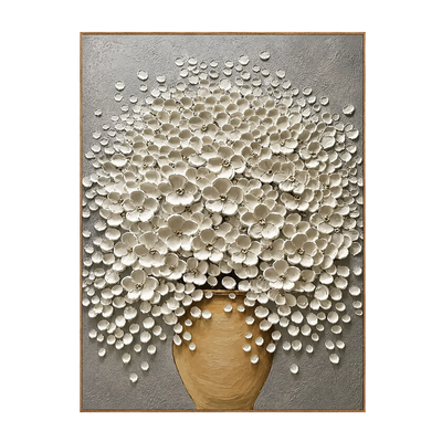 White Blossom Floral Wall Art | Olyrel