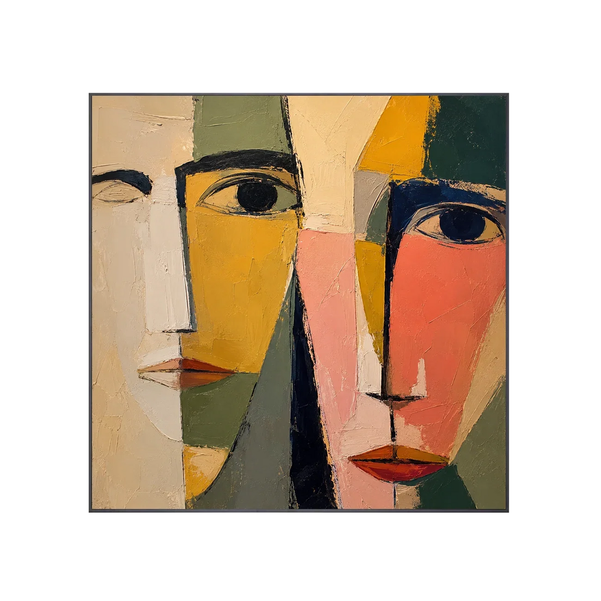 Colorblock Faces Abstract Wall Art | Olyrel