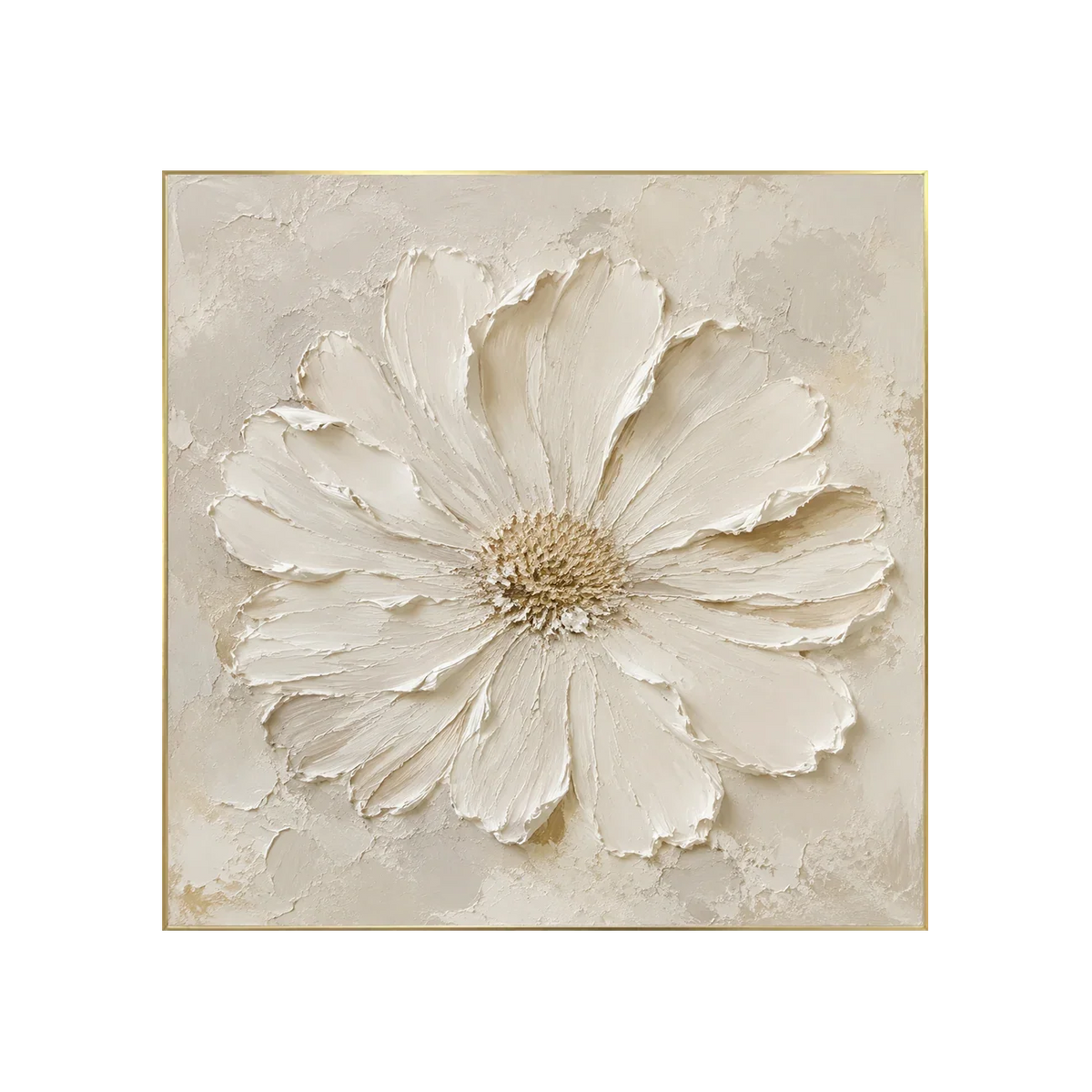 Ivory Daisy Relief Wall Art | Olyrel