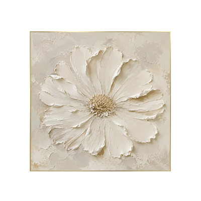 Ivory Daisy Relief Wall Art | Olyrel