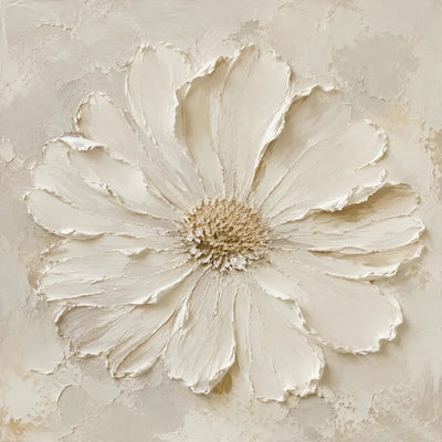 Ivory Daisy Relief Wall Art artwork view | Olyrel