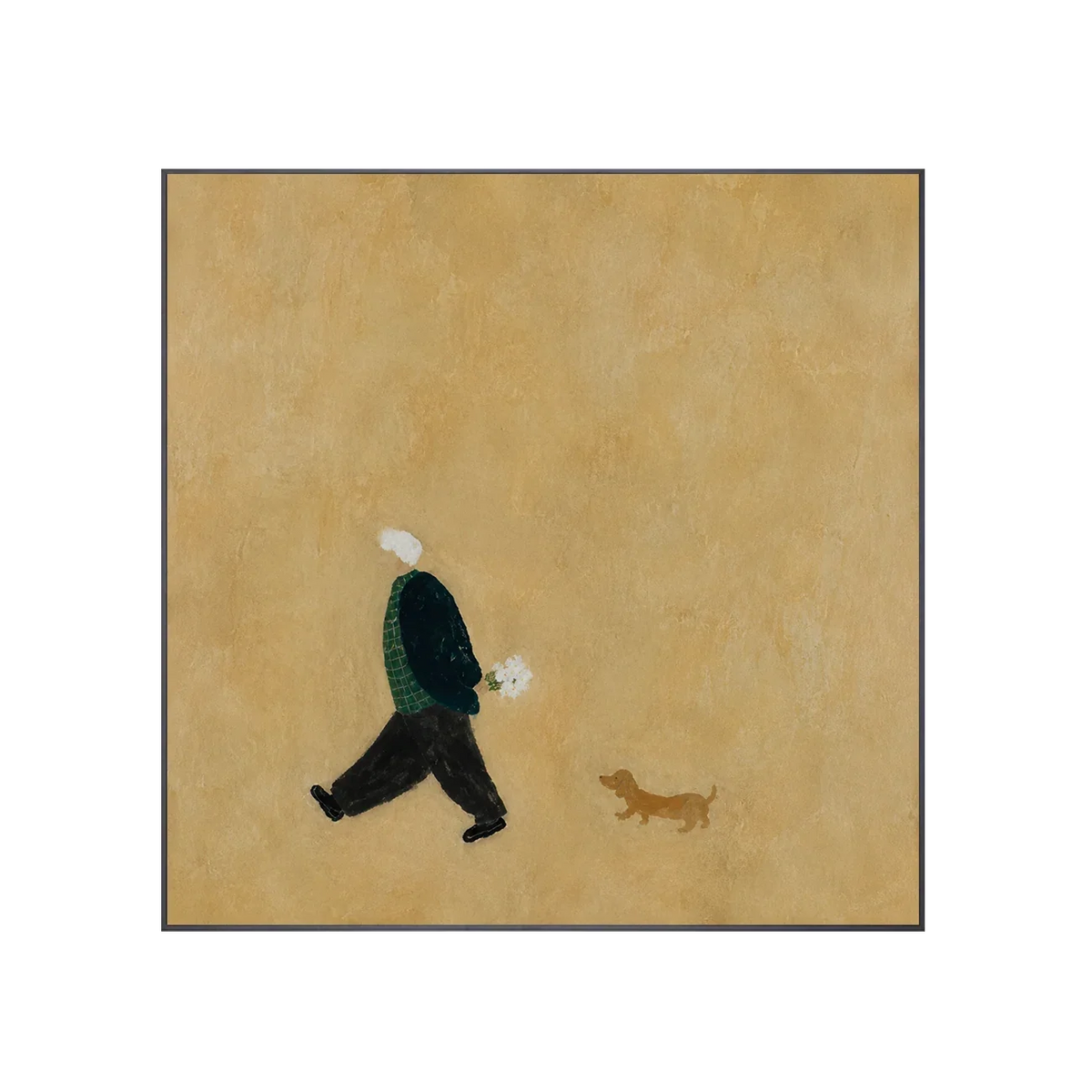 Golden Stroll Figure Wall Art | Olyrel
