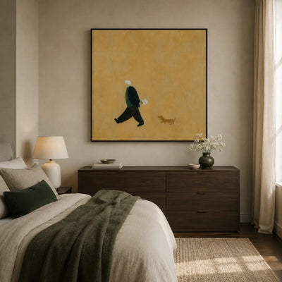 Golden Stroll Figure Wall Art styled interior scene 4 | Olyrel