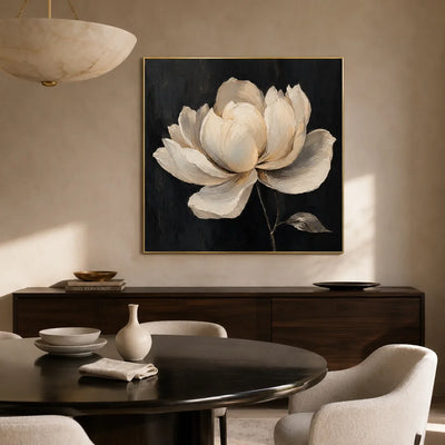 Midnight Magnolia Floral Wall Art styled interior scene 2 | Olyrel