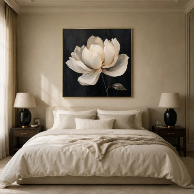 Midnight Magnolia Floral Wall Art styled interior scene 3 | Olyrel