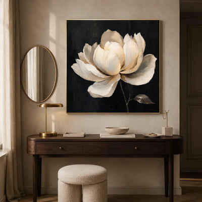 Midnight Magnolia Floral Wall Art styled interior scene 5 | Olyrel