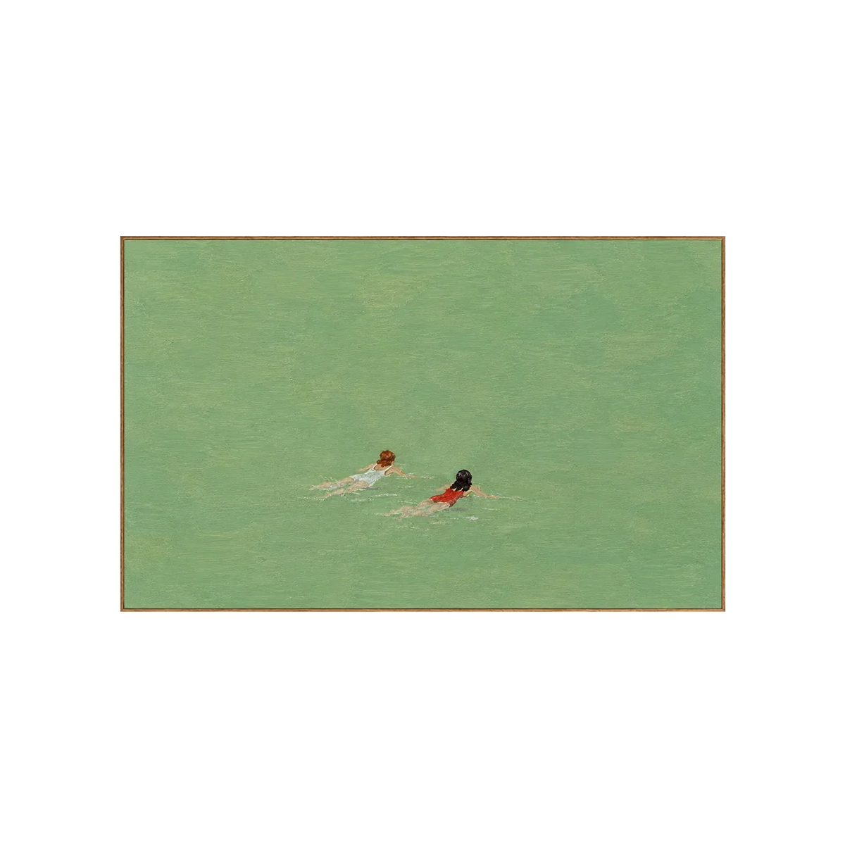 Emerald Swimmers Figure Wall Art | Olyrel