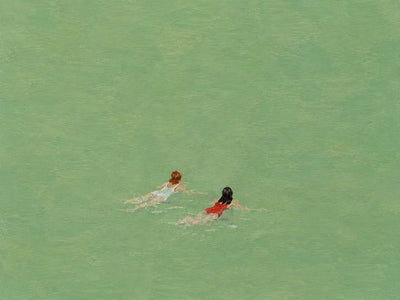 Emerald Swimmers Figure Wall Art artwork view | Olyrel