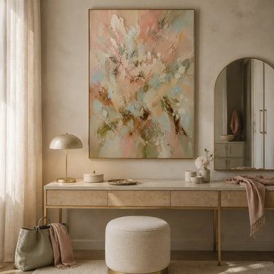 Pastel Bloom Floral Wall Art styled interior scene 2 | Olyrel