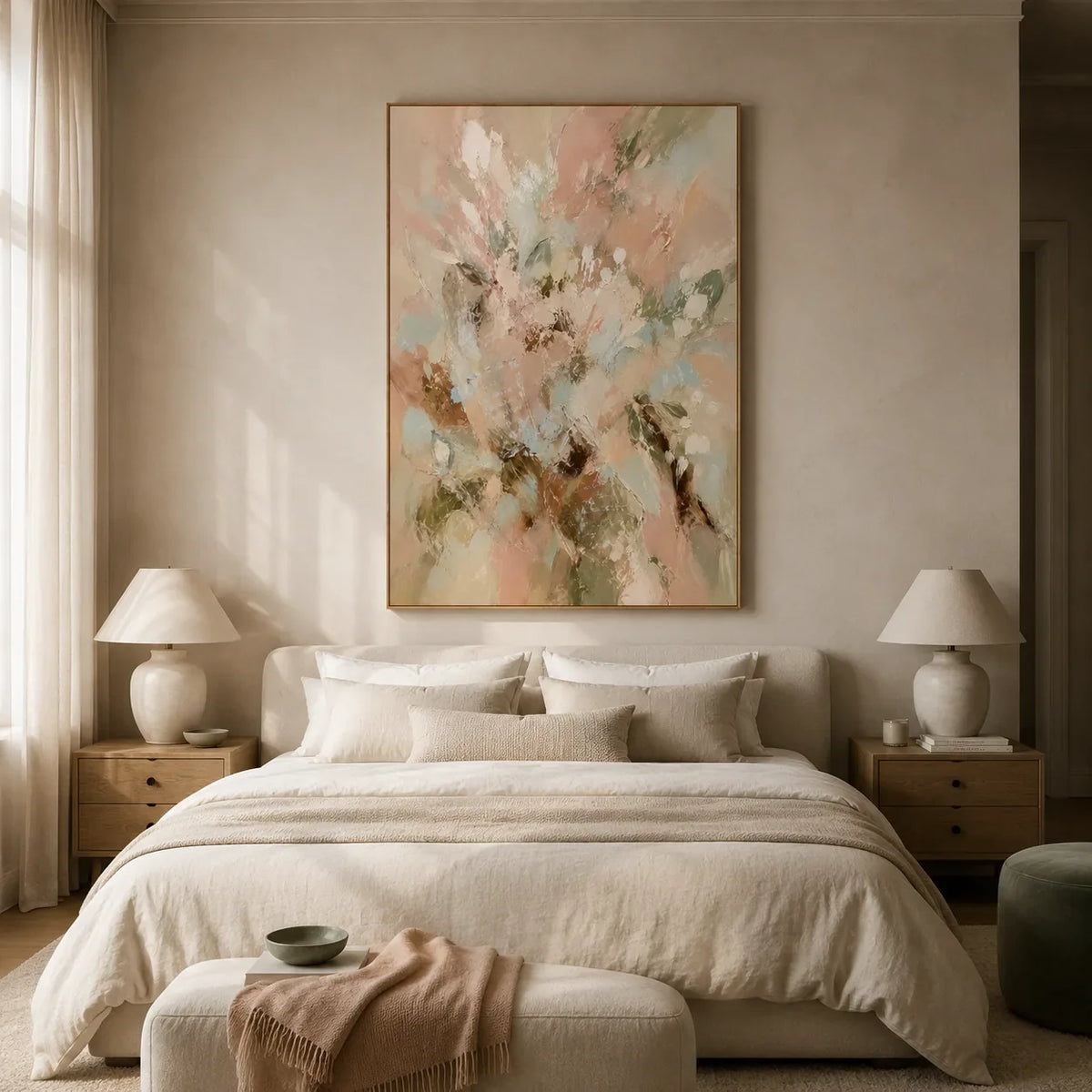 Pastel Bloom Floral Wall Art styled interior scene 4 | Olyrel