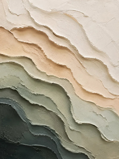 Sage Strata Textured Wall Art artwork view | Olyrel