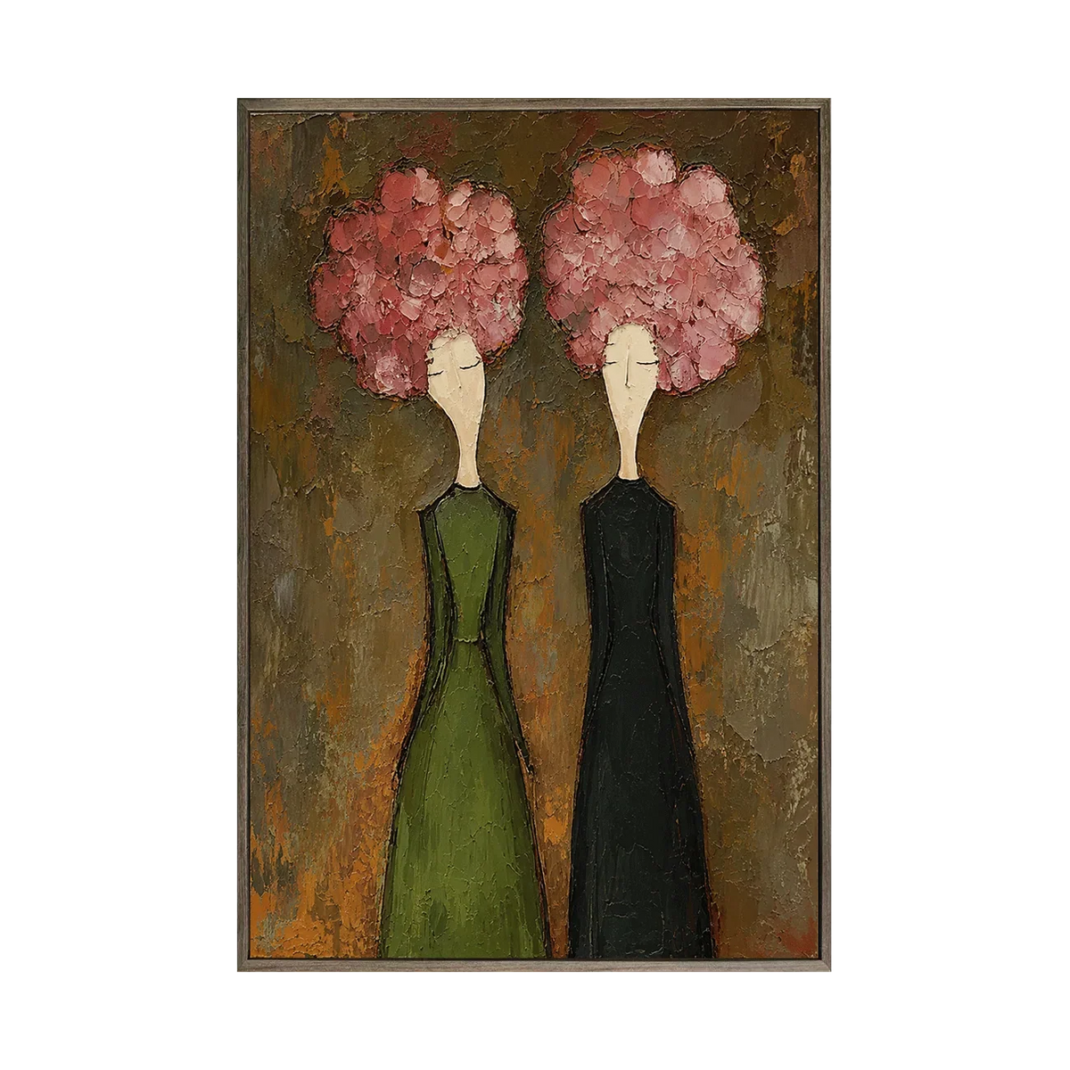Pink Bloom Figure Wall Art | Olyrel