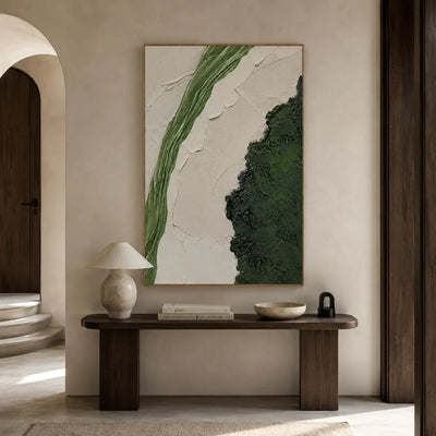 Verdant Divide Textured Wall Art styled interior scene 3 | Olyrel