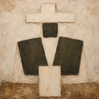 Ivory Totem Abstract Wall Art artwork view | Olyrel