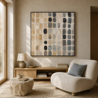 Quiet Matrix Abstract Wall Art styled interior scene 2 | Olyrel