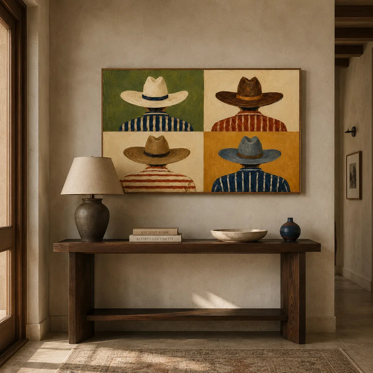 Western Quartet Figure Wall Art styled interior scene 4 | Olyrel