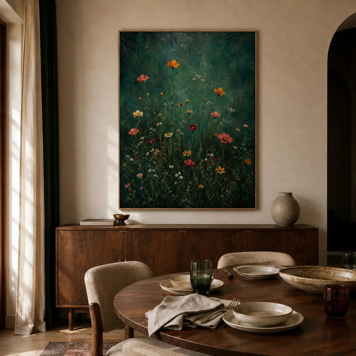 Forest Wildflower Floral Wall Art styled interior scene 2 | Olyrel