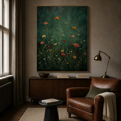 Forest Wildflower Floral Wall Art styled interior scene 3 | Olyrel