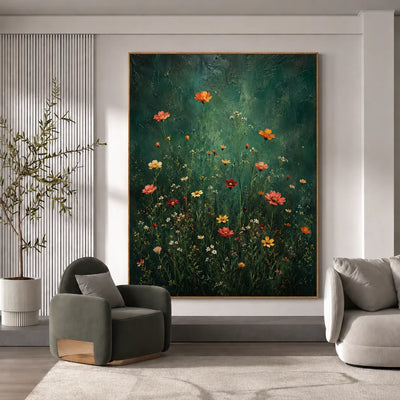Forest Wildflower Floral Wall Art styled interior scene 5 | Olyrel