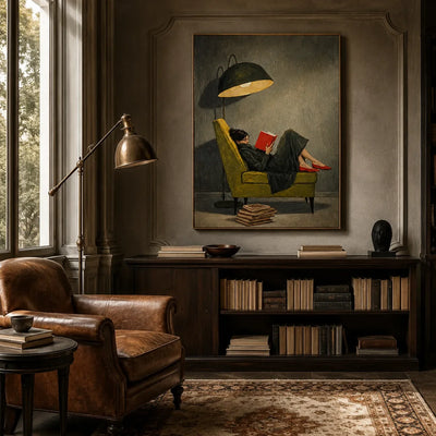 Quiet Reader Figure Wall Art styled interior scene 1 | Olyrel