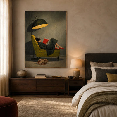 Quiet Reader Figure Wall Art styled interior scene 6 | Olyrel