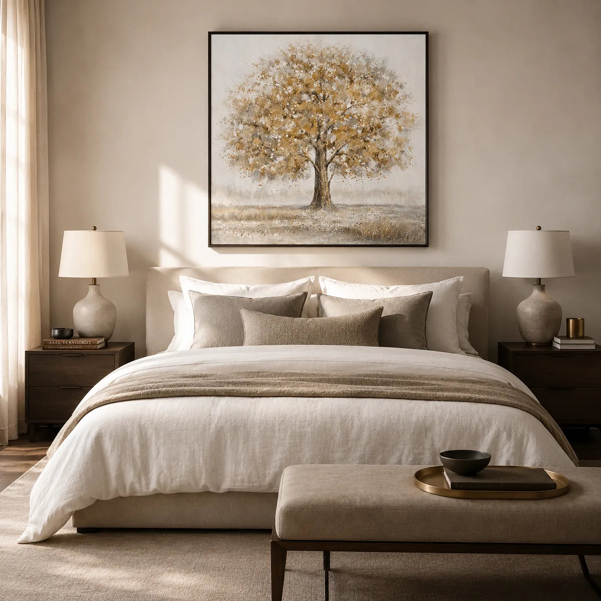 Pearl Blossom Tree Wall Art styled interior scene 4 | Olyrel