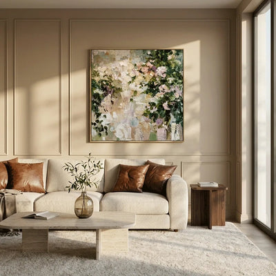 Garden Bloom Floral Wall Art displayed in a bright dining room | Olyrel