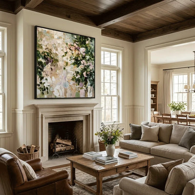 Garden Bloom Floral Wall Art displayed in a collected studio setting | Olyrel