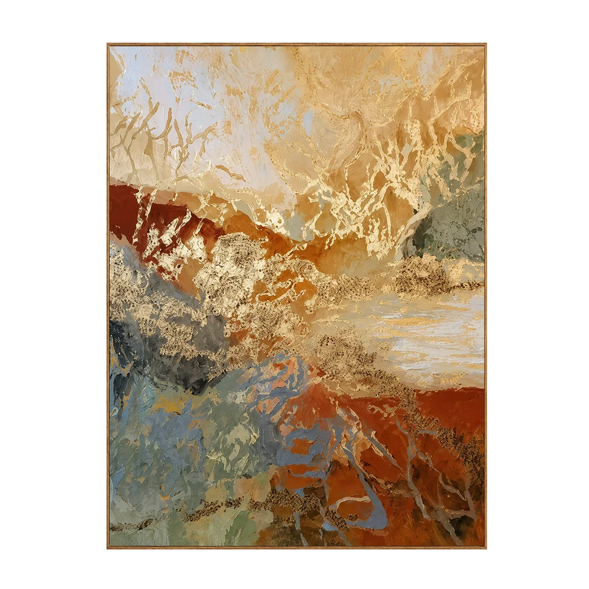 Copper Torrent Abstract Wall Art | Olyrel