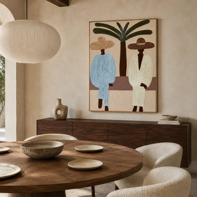 Palm Companions Figure Wall Art styled interior scene 2 | Olyrel