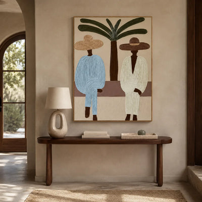 Palm Companions Figure Wall Art styled interior scene 4 | Olyrel