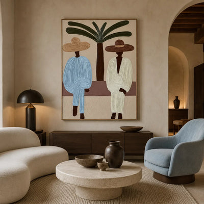 Palm Companions Figure Wall Art styled interior scene 5 | Olyrel