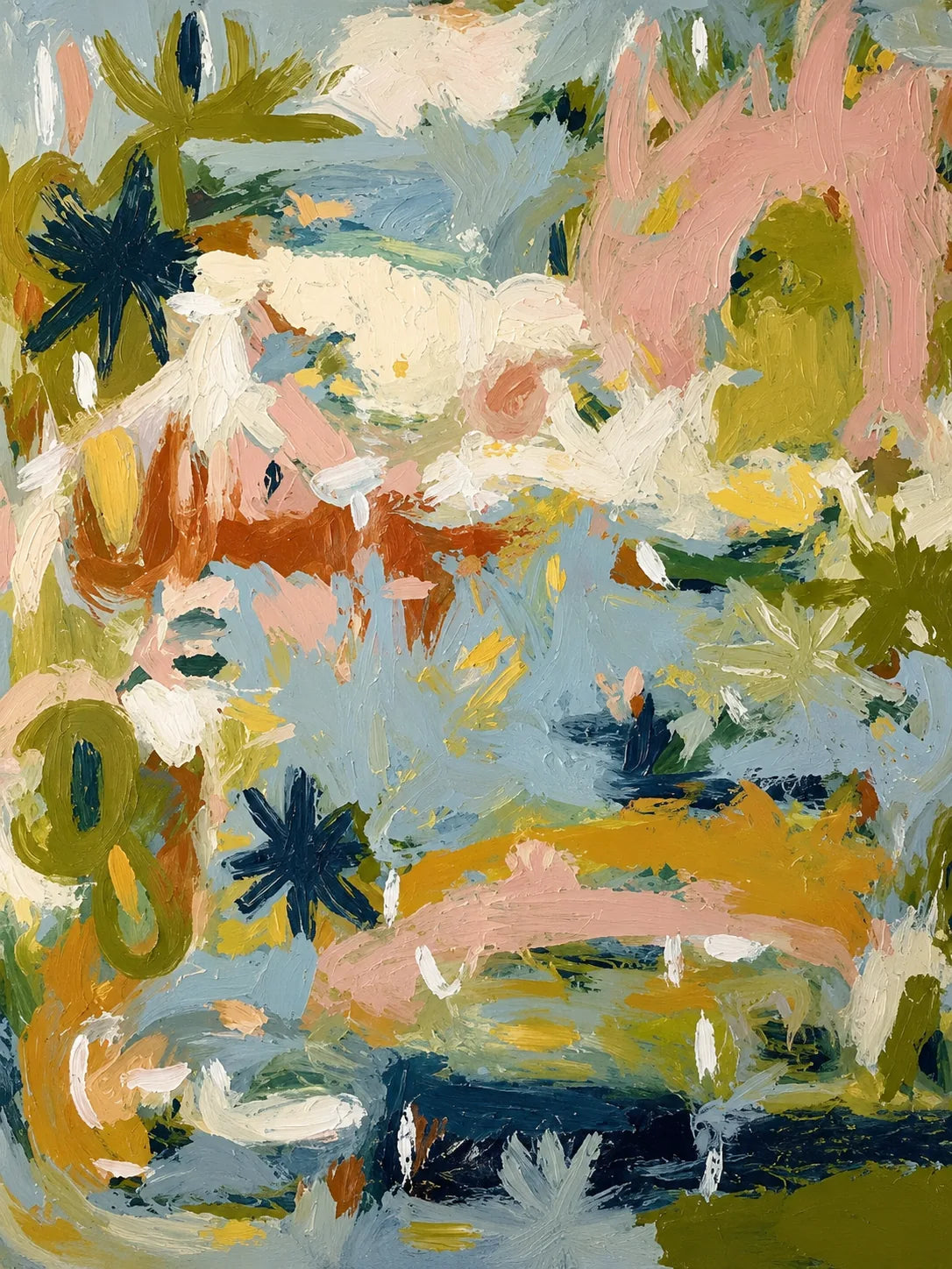 Pastel Thicket Abstract Wall Art artwork view | Olyrel