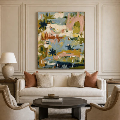 Pastel Thicket Abstract Wall Art styled interior scene 5 | Olyrel