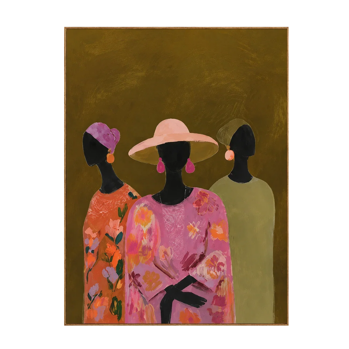 Floral Hat Trio Figure Wall Art | Olyrel